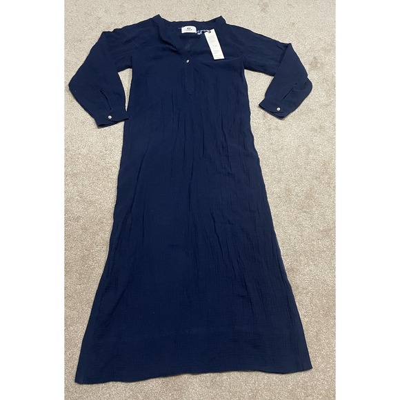 NEW With Tags Odile Sz 7/25 Navy Long Sleeve Maxi Dress - Picture 1 of 10